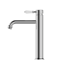 York Straight Tall Basin Mixer With White Porcelain Lever Chrome