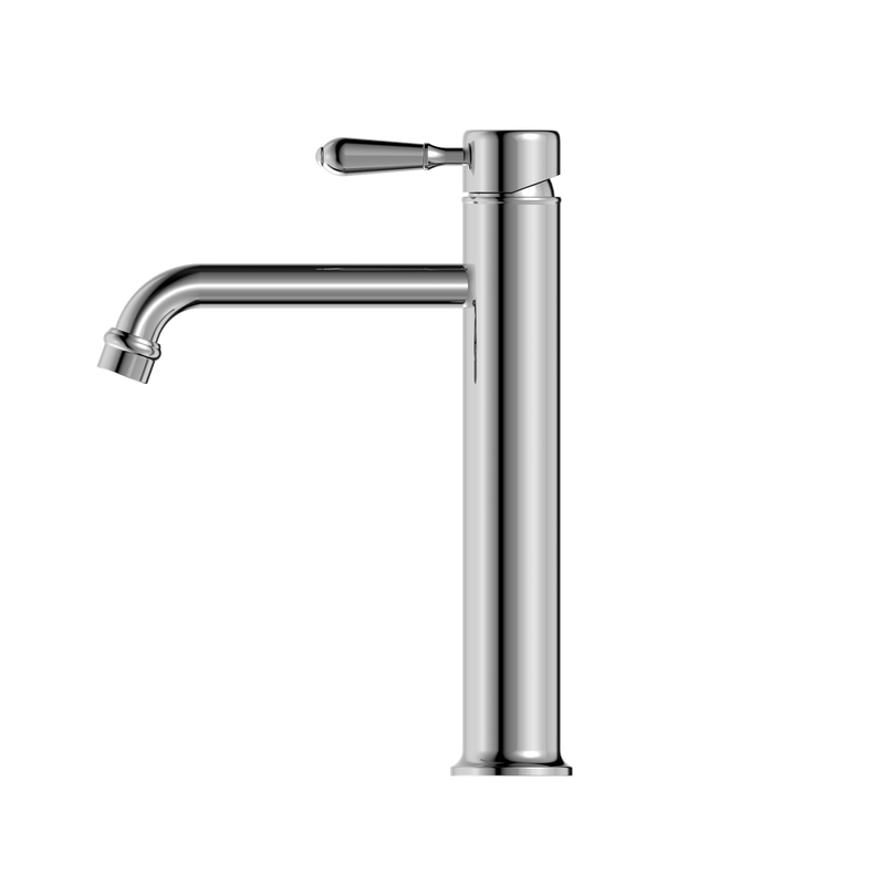 York Straight Tall Basin Mixer With Metal Lever Chrome