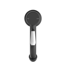 York Straight Basin Mixer With White Porcelain Lever Matte Black