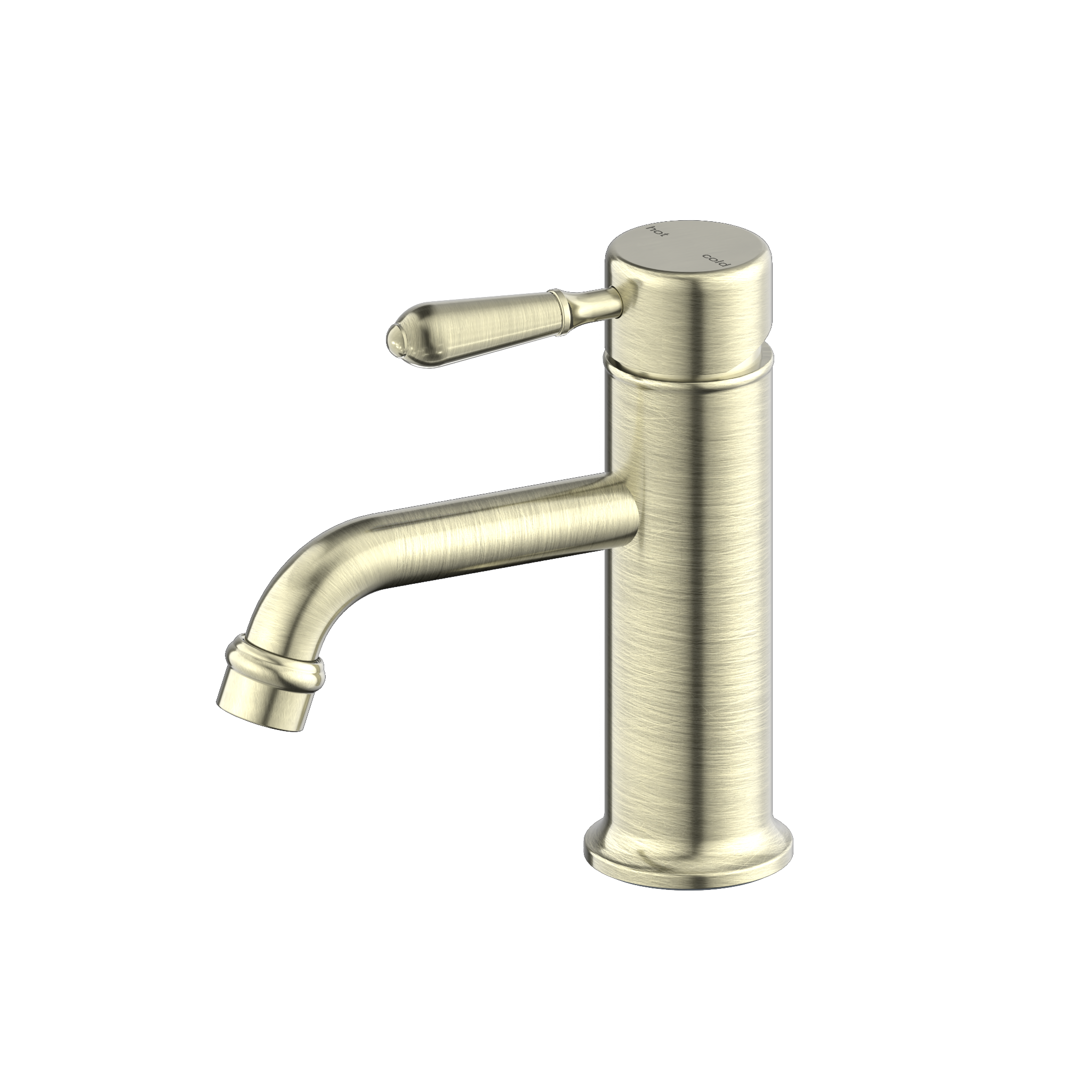 York Straight Basin Mixer With Metal Lever Aged Brass