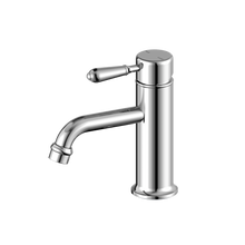 York Straight Basin Mixer With Metal Lever Chrome