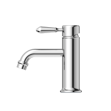 York Straight Basin Mixer With Metal Lever Chrome