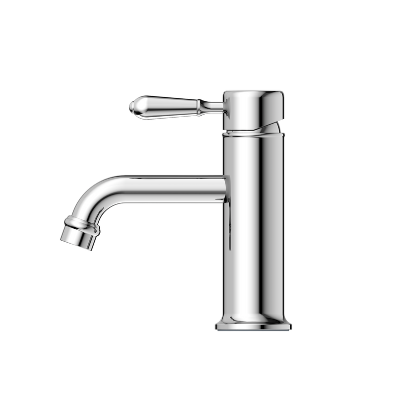 York Straight Basin Mixer With Metal Lever Chrome