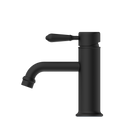 York Straight Basin Mixer With Metal Lever Matte Black