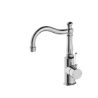 York Basin Mixer Hook Spout With White Porcelain Lever Chrome