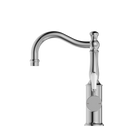 York Basin Mixer Hook Spout With White Porcelain Lever Chrome
