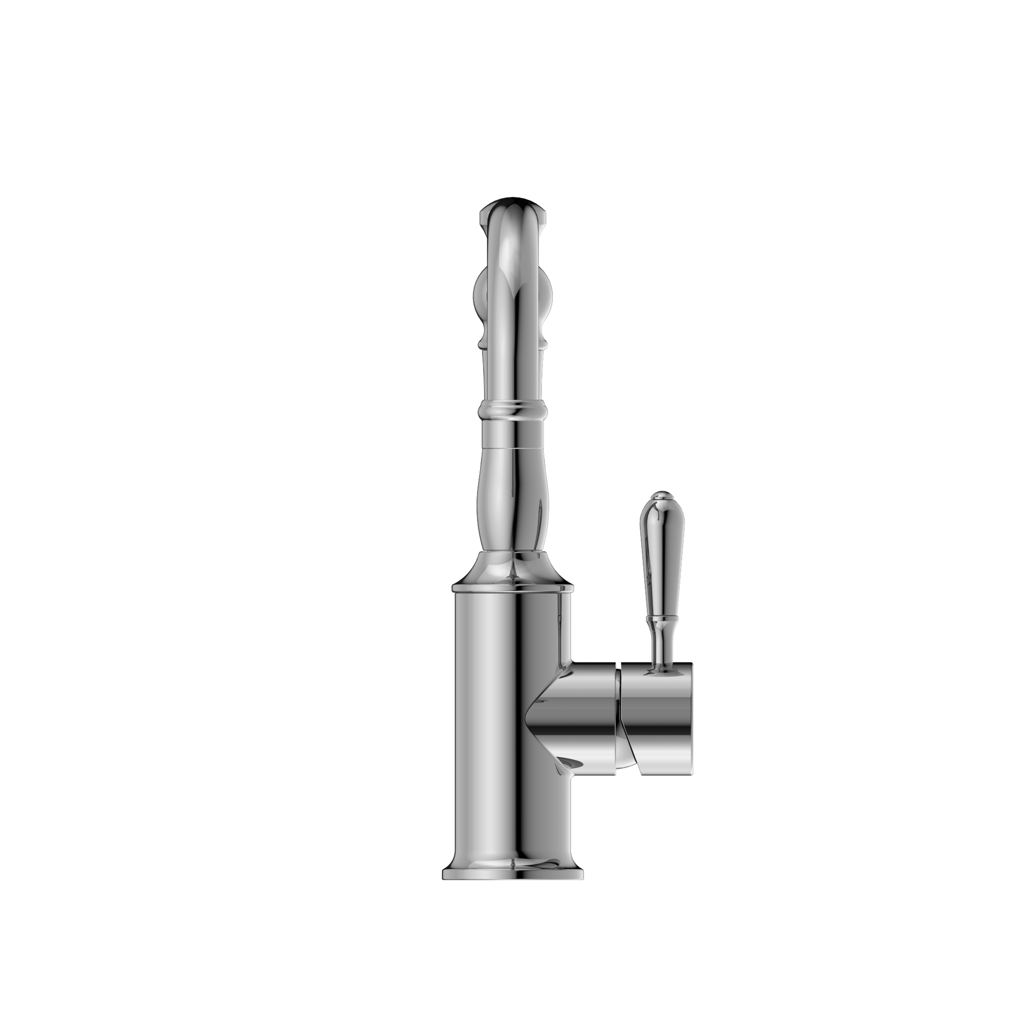 York Basin Mixer Hook Spout With Metal Lever Chrome