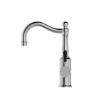York Basin Mixer Hook Spout With Black Porcelain Lever Chrome