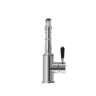 York Basin Mixer Hook Spout With Black Porcelain Lever Chrome