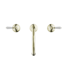 York Basin Set With White Porcelain Lever Aged Brass