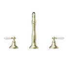 York Basin Set With White Porcelain Lever Aged Brass