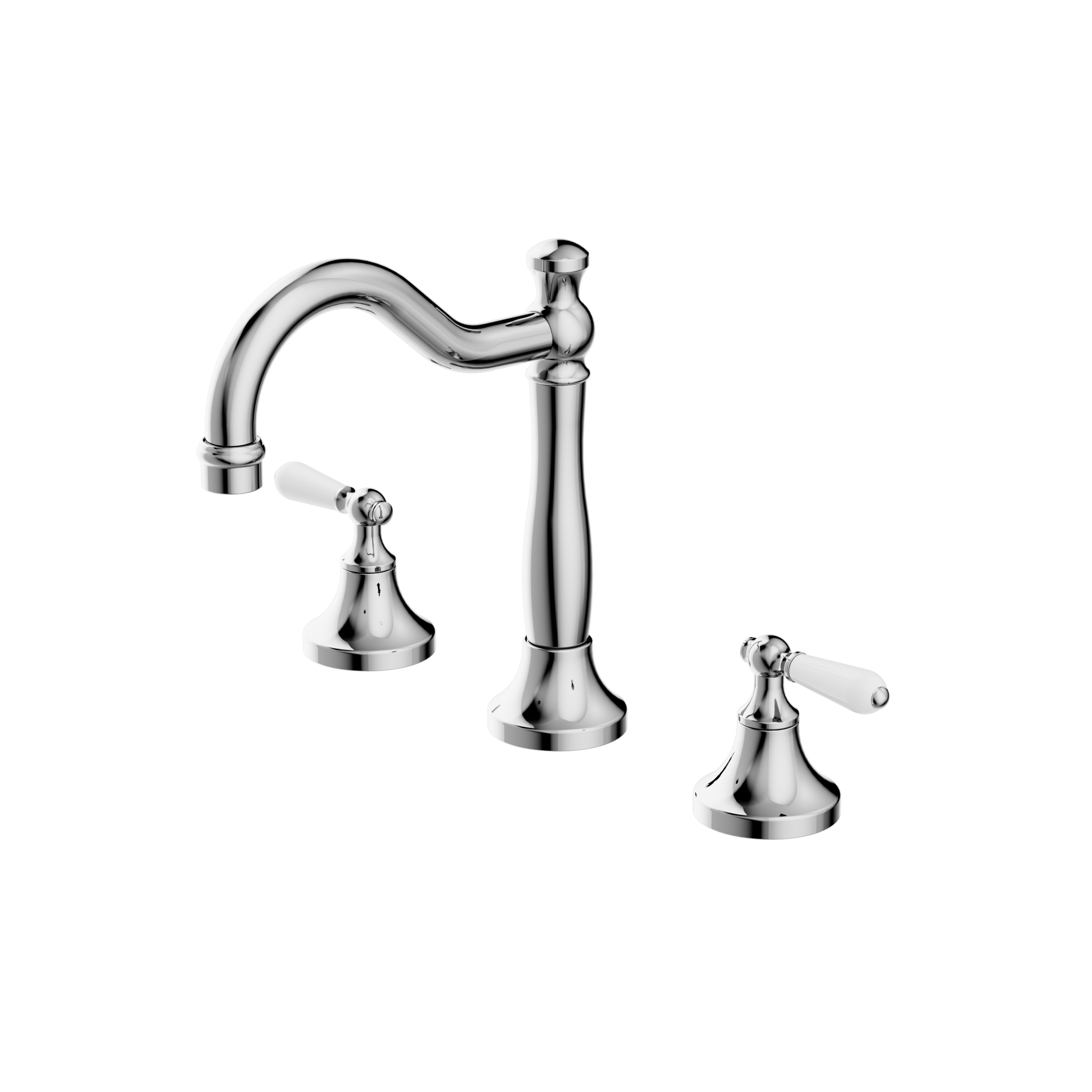 York Basin Set With White Porcelain Lever Chrome