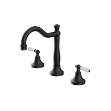 York Basin Set With White Porcelain Lever Matte Black