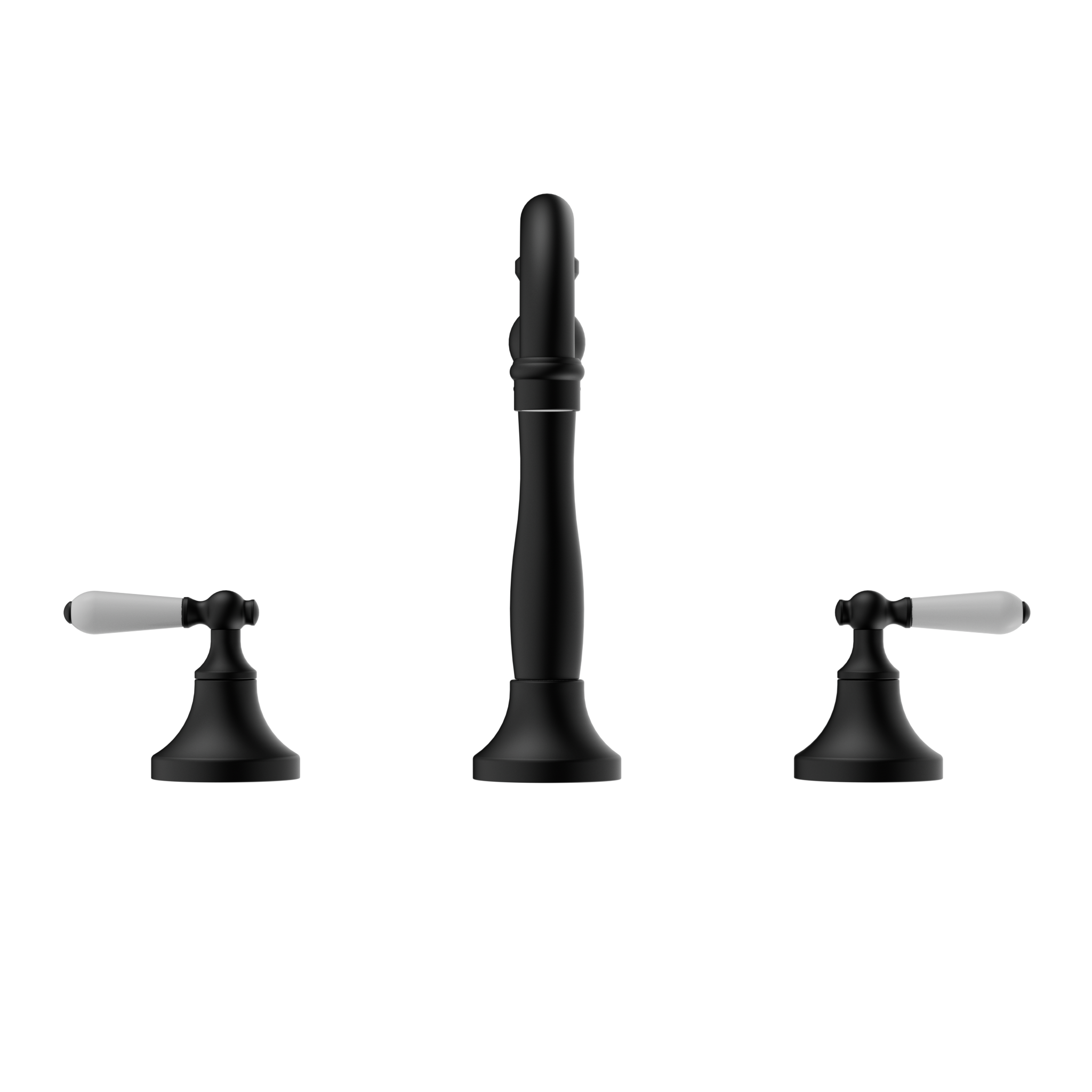 York Basin Set With White Porcelain Lever Matte Black