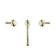 York Basin Set With Metal Lever Aged Brass