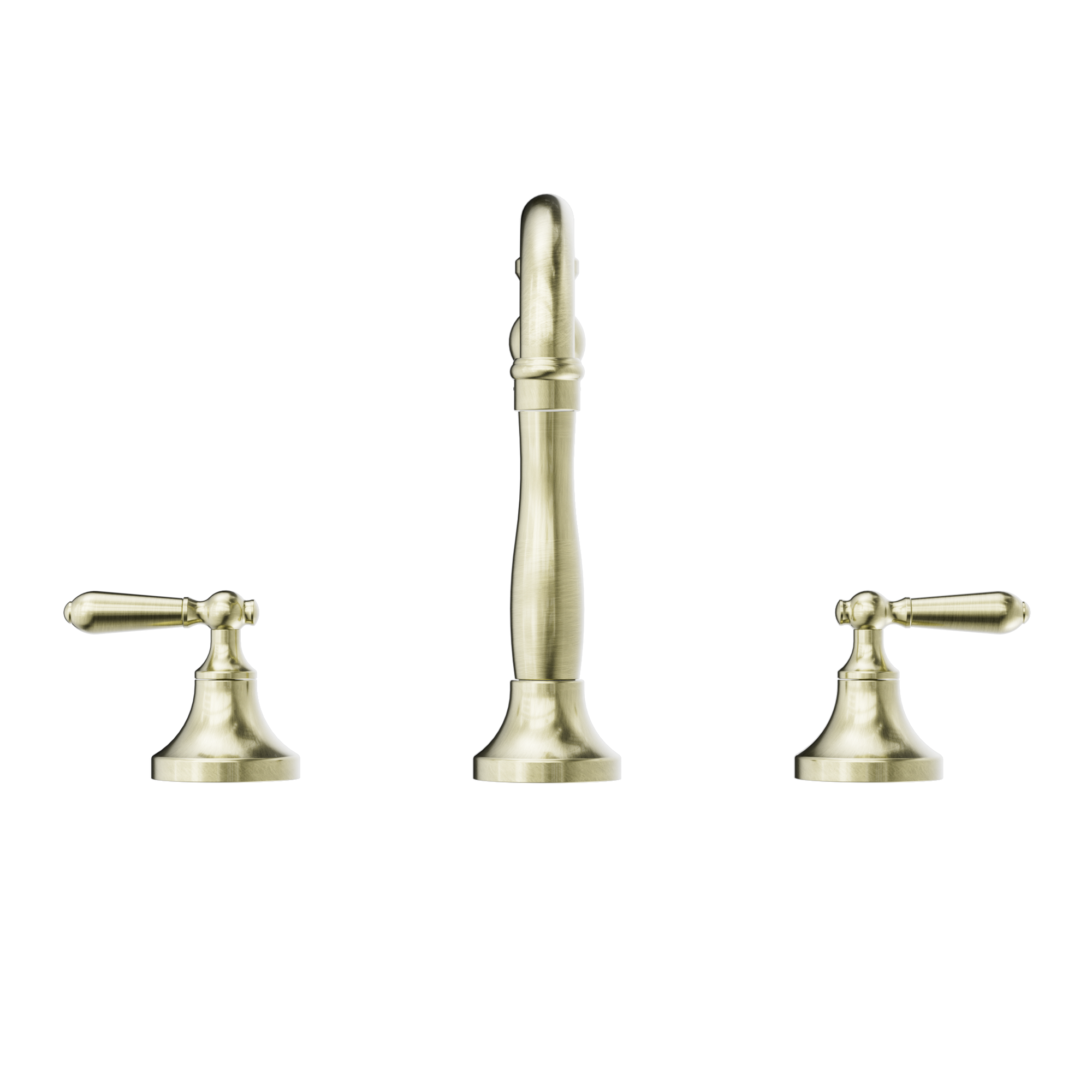 York Basin Set With Metal Lever Aged Brass