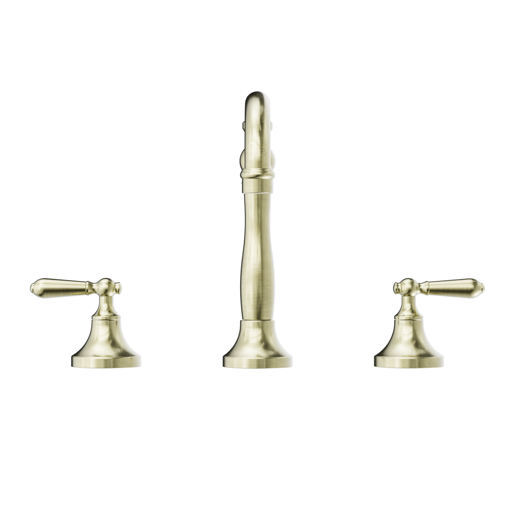 York Basin Set With Metal Lever Aged Brass