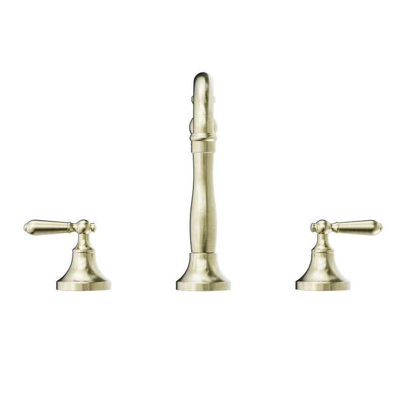 York Basin Set With Metal Lever Aged Brass