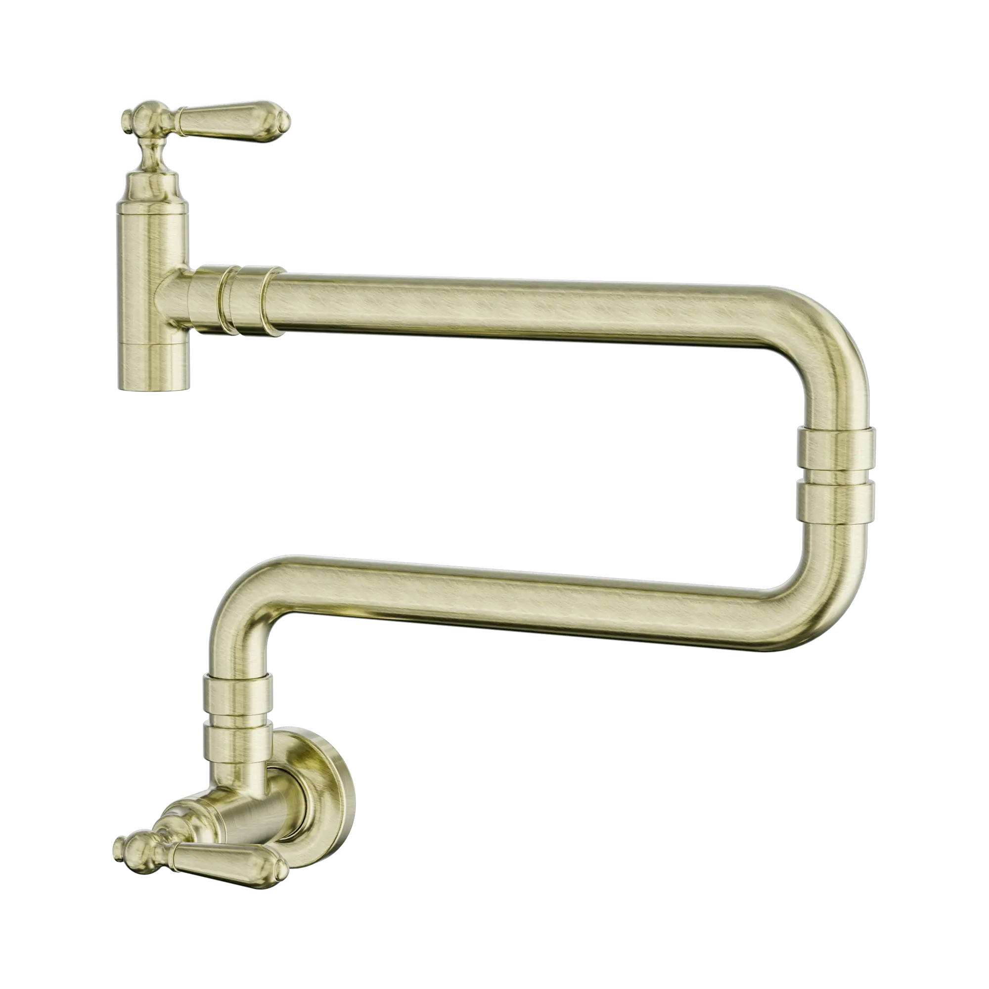 York Wall Mounted Pot Filler Aged Brass