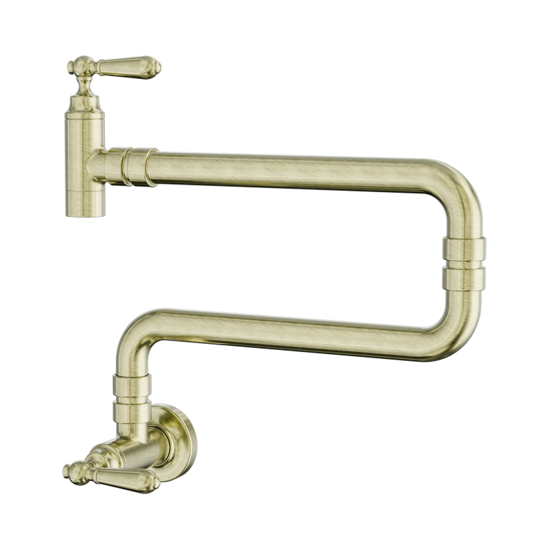 York Wall Mounted Pot Filler Aged Brass