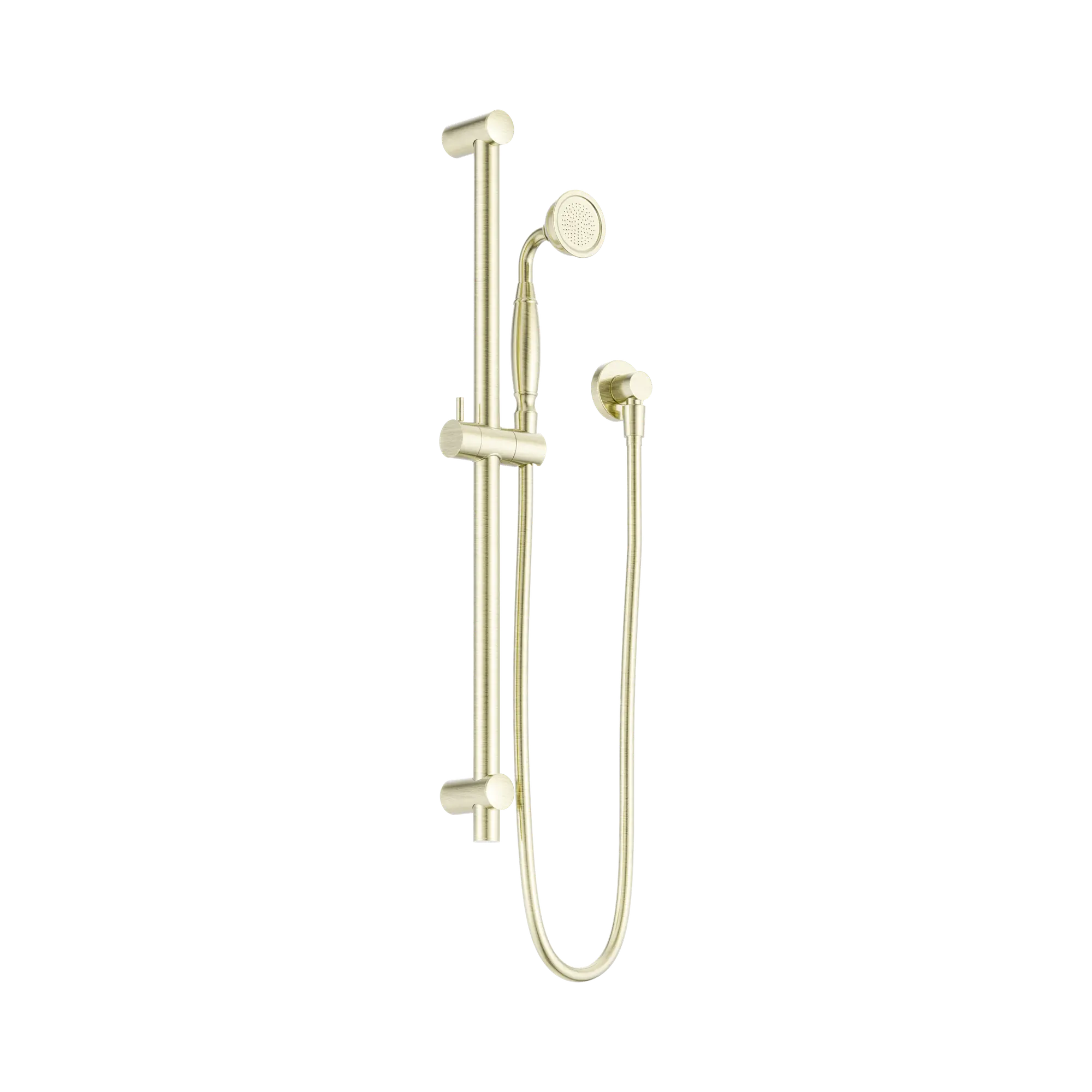 York Shower Rail With Metal Hand Shower Aged Brass