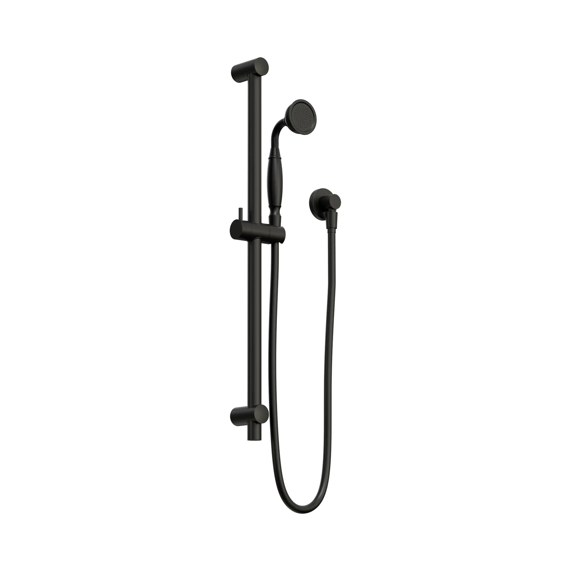 York Shower Rail With Metal Hand Shower Matte Black