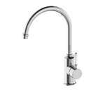 York Kitchen Mixer Gooseneck Spout With White Porcelain Lever Chrome