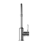 York Kitchen Mixer Gooseneck Spout With White Porcelain Lever Chrome
