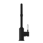 York Kitchen Mixer Gooseneck Spout With White Porcelain Lever Matte Black