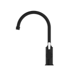 York Kitchen Mixer Gooseneck Spout With White Porcelain Lever Matte Black