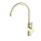 York Kitchen Mixer Gooseneck Spout With Metal Lever Aged Brass