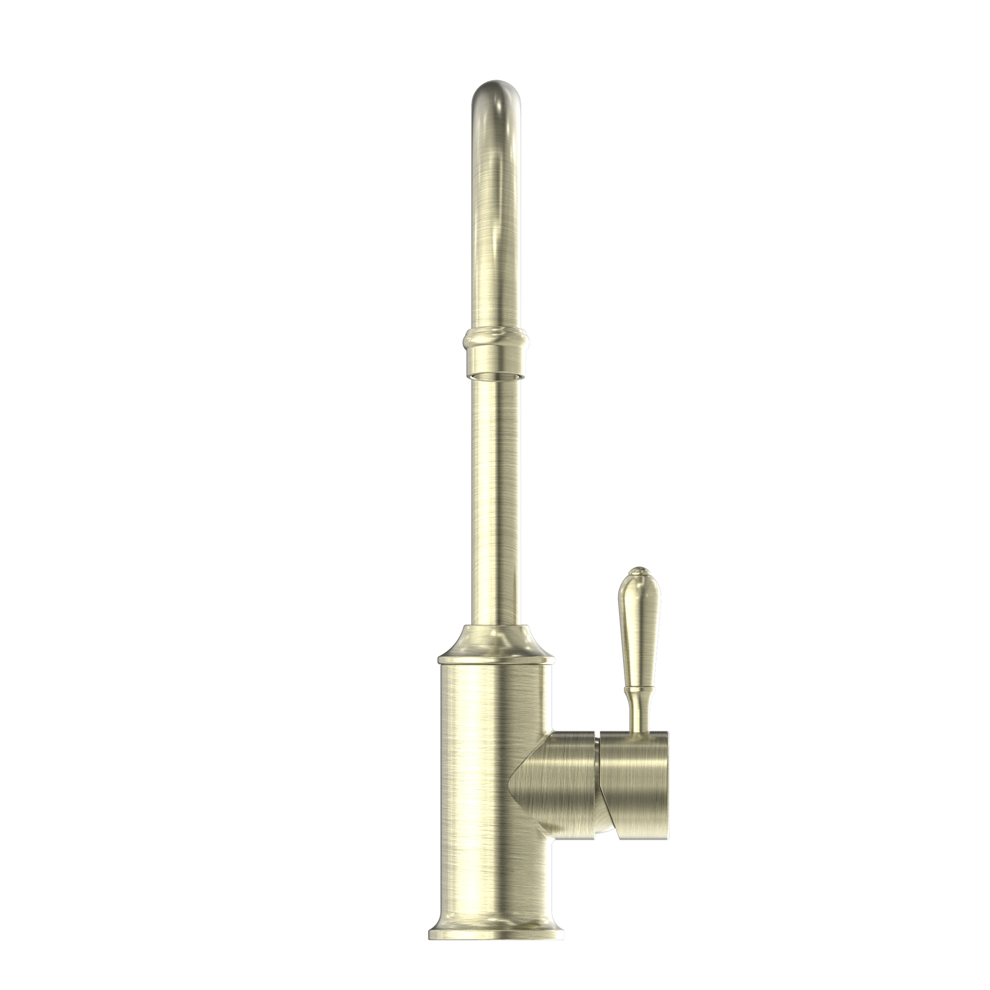 York Kitchen Mixer Gooseneck Spout With Metal Lever Aged Brass