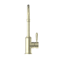 York Kitchen Mixer Gooseneck Spout With Metal Lever Aged Brass