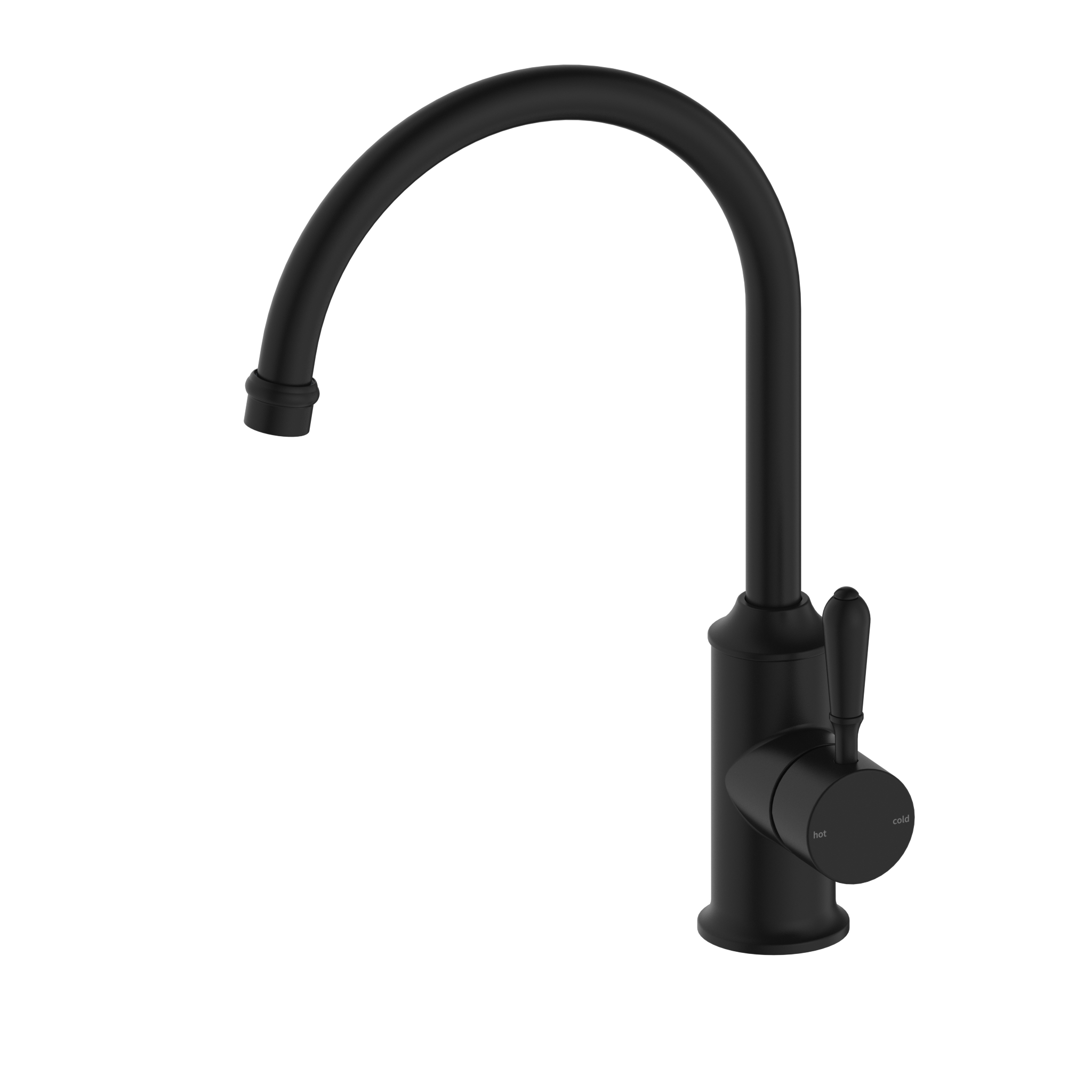 York Kitchen Mixer Gooseneck Spout With Metal Lever Matte Black