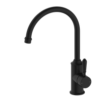 York Kitchen Mixer Gooseneck Spout With Metal Lever Matte Black