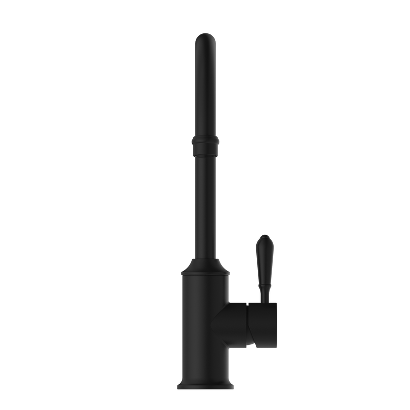 York Kitchen Mixer Gooseneck Spout With Metal Lever Matte Black