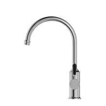 York Kitchen Mixer Gooseneck Spout With Black Porcelain Lever Chrome