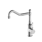 York Kitchen Mixer Hook Spout With White Porcelain Lever Chrome