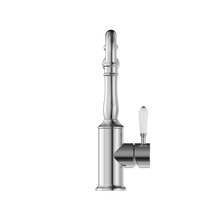 York Kitchen Mixer Hook Spout With White Porcelain Lever Chrome