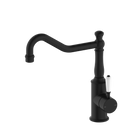 York Kitchen Mixer Hook Spout With White Porcelain Lever Matte Black