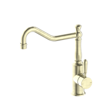 York Kitchen Mixer Hook Spout With Metal Lever Aged Brass