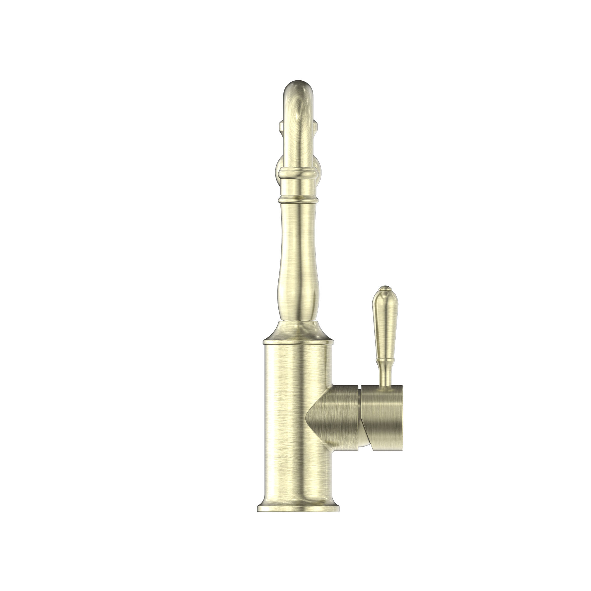 York Kitchen Mixer Hook Spout With Metal Lever Aged Brass