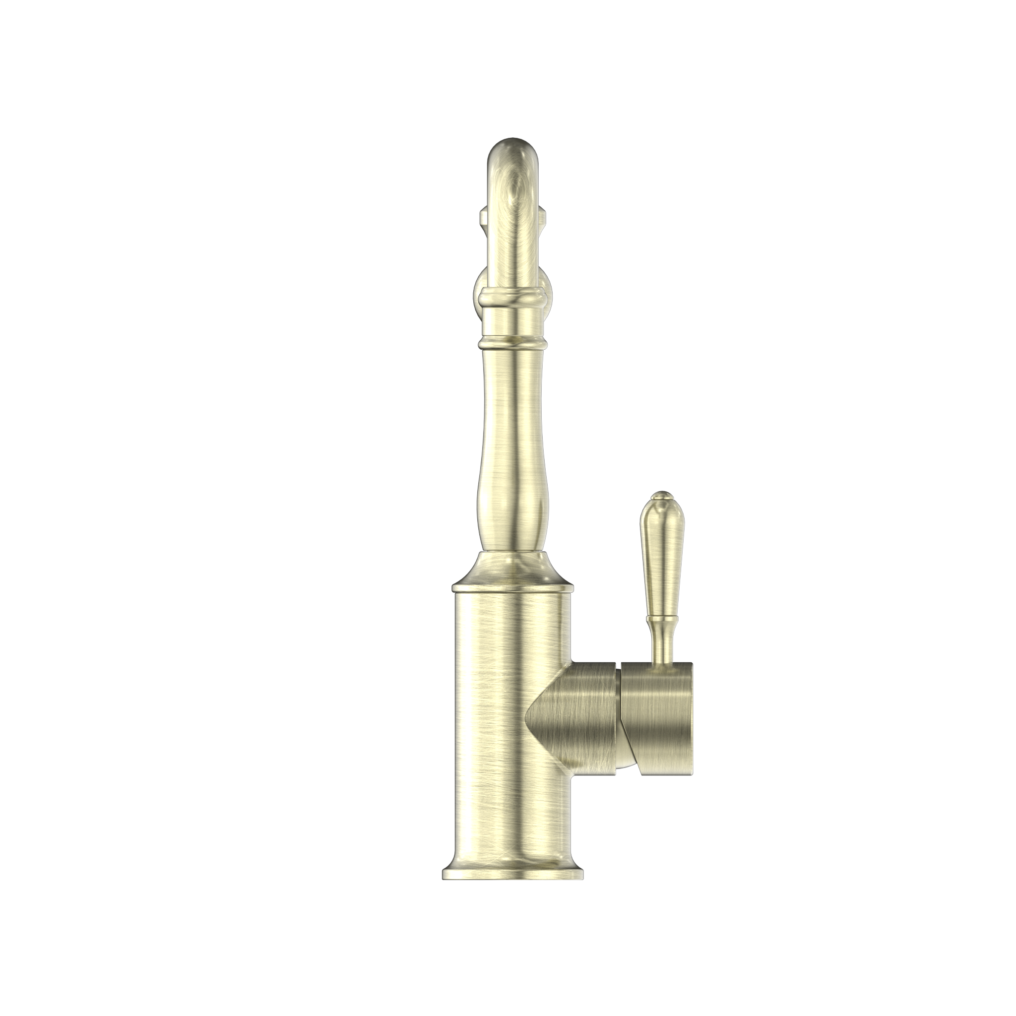 York Kitchen Mixer Hook Spout With Metal Lever Aged Brass