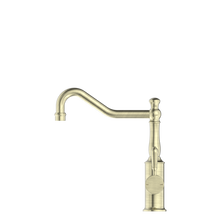 York Kitchen Mixer Hook Spout With Metal Lever Aged Brass