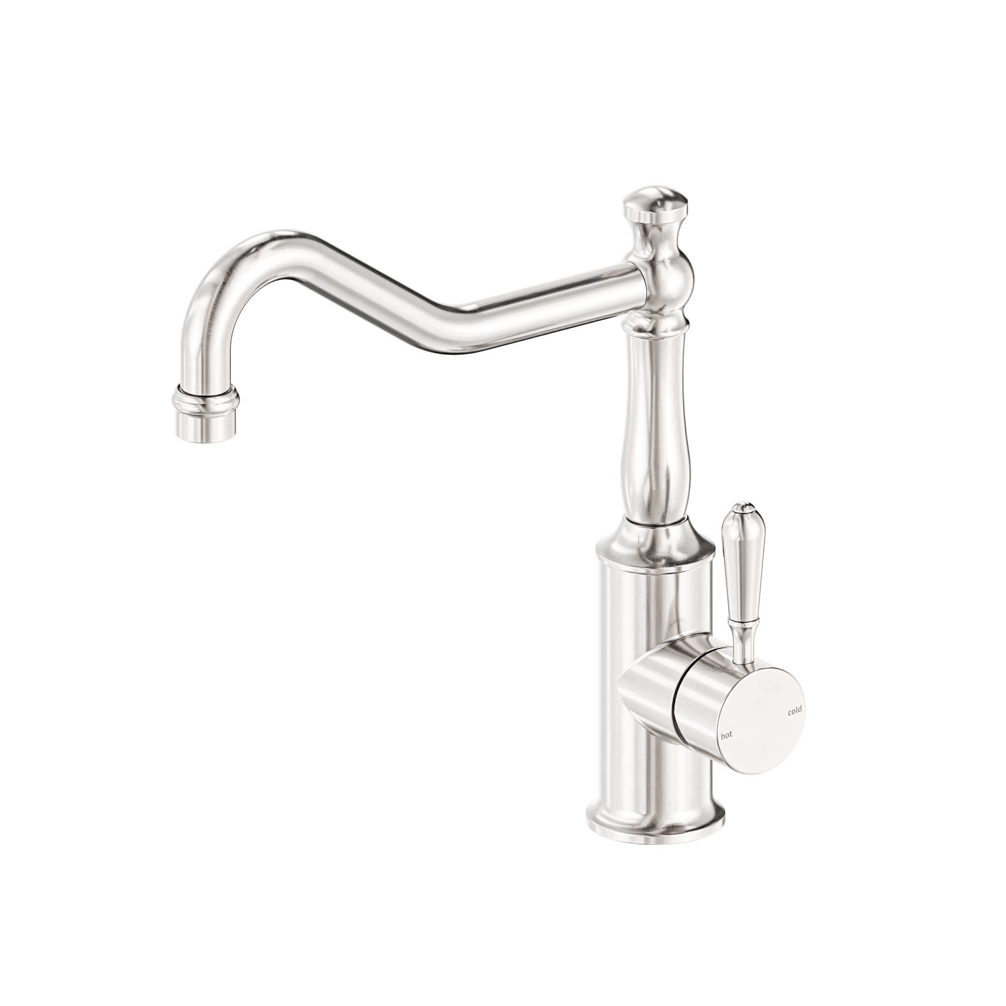 York Kitchen Mixer Hook Spout With Metal Lever Brushed Nickel