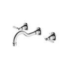 York Wall Basin Set With White Porcelain Lever Chrome