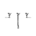 York Wall Basin Set With White Porcelain Lever Chrome