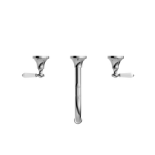 York Wall Basin Set With White Porcelain Lever Chrome