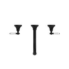 York Wall Basin Set With White Porcelain Lever Matte Black