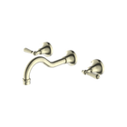 York Wall Basin Set With Metal Lever Aged Brass